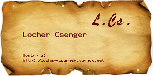 Locher Csenger névjegykártya